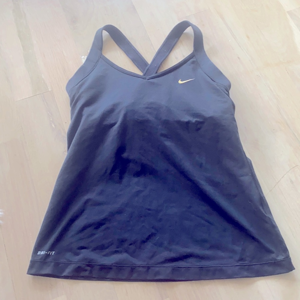 Nike small dry fit with built in sport’s bra black